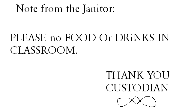 note from the janitor